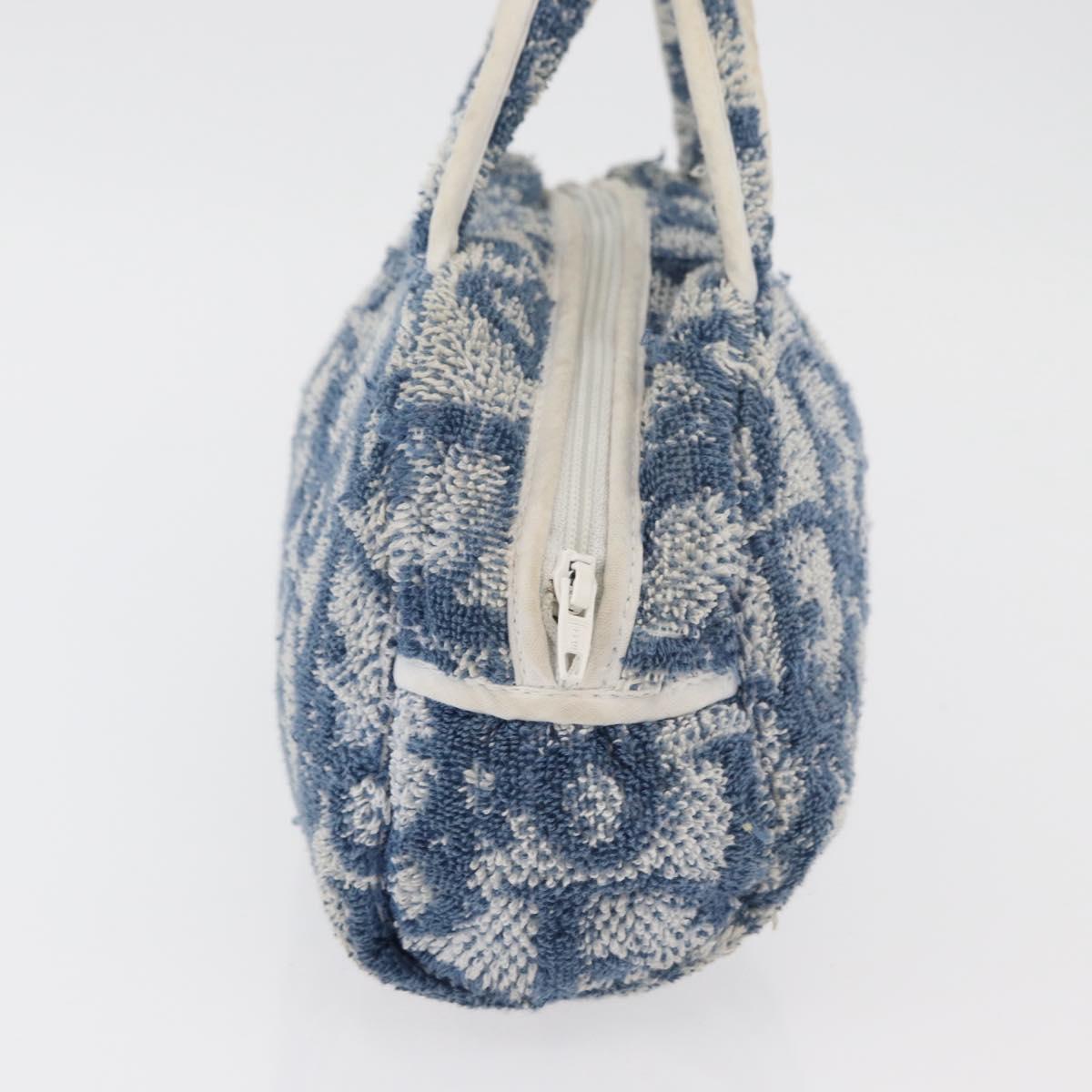 Christian Dior Trotter Canvas Hand Bag Pile Blue Auth 177023