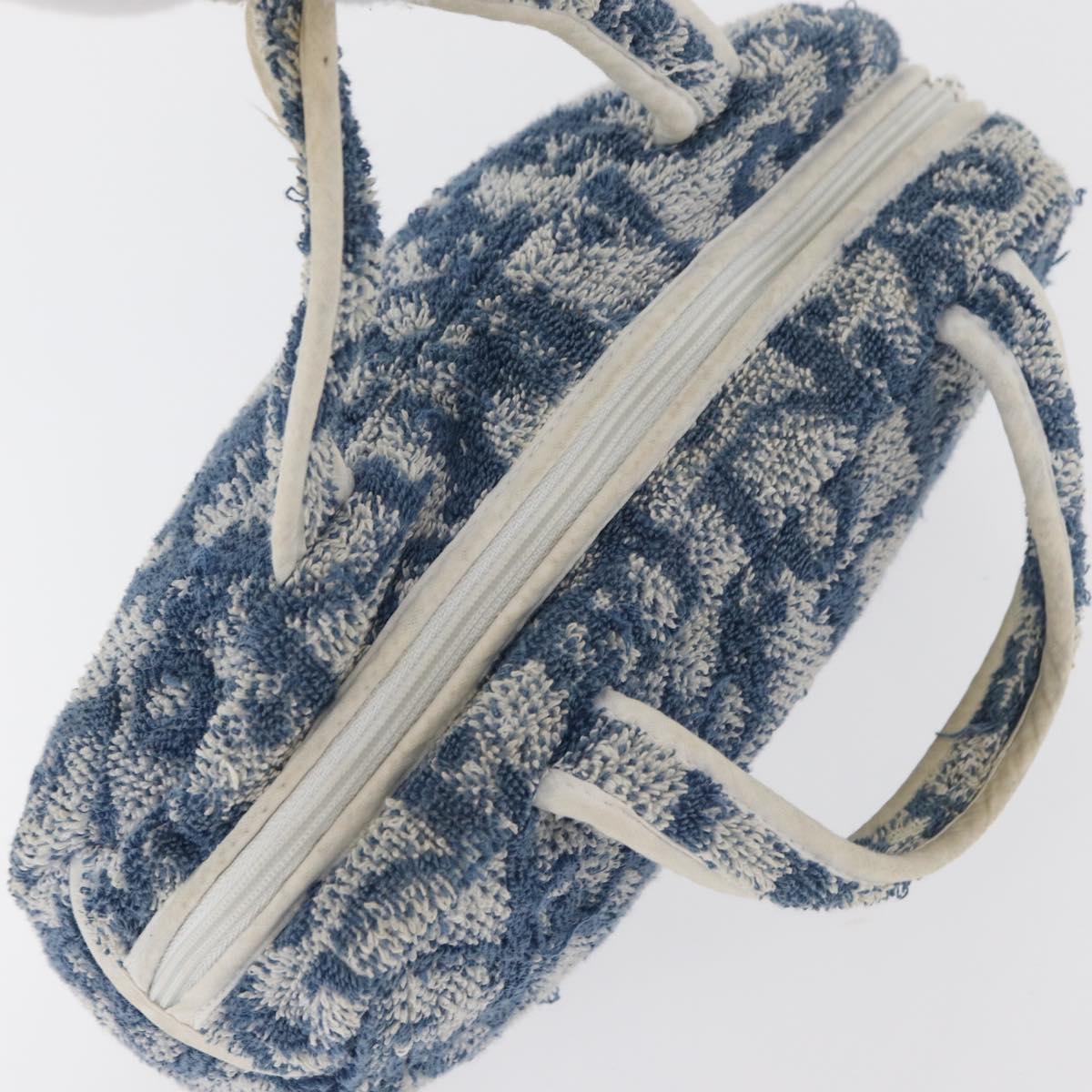 Christian Dior Trotter Canvas Hand Bag Pile Blue Auth 177023