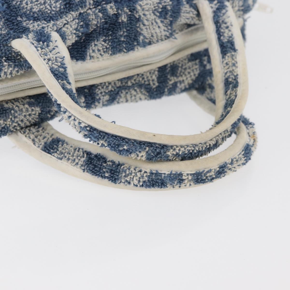 Christian Dior Trotter Canvas Hand Bag Pile Blue Auth 177023
