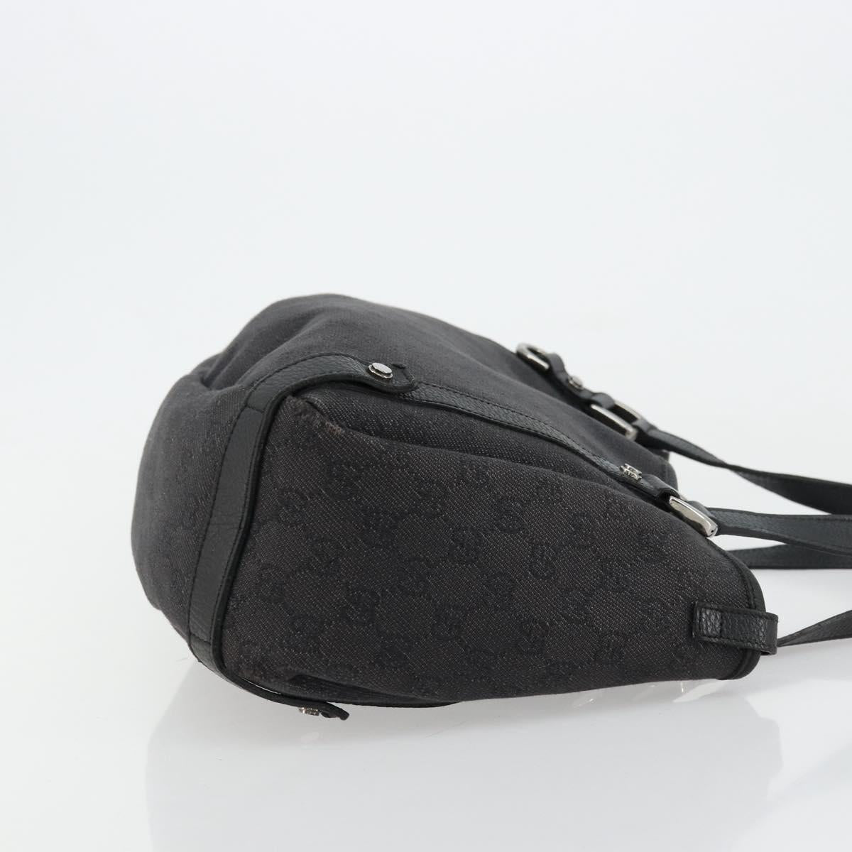 GUCCI GG Canvas Abbey Tote Bag Black Silver 293578 Auth 177025A