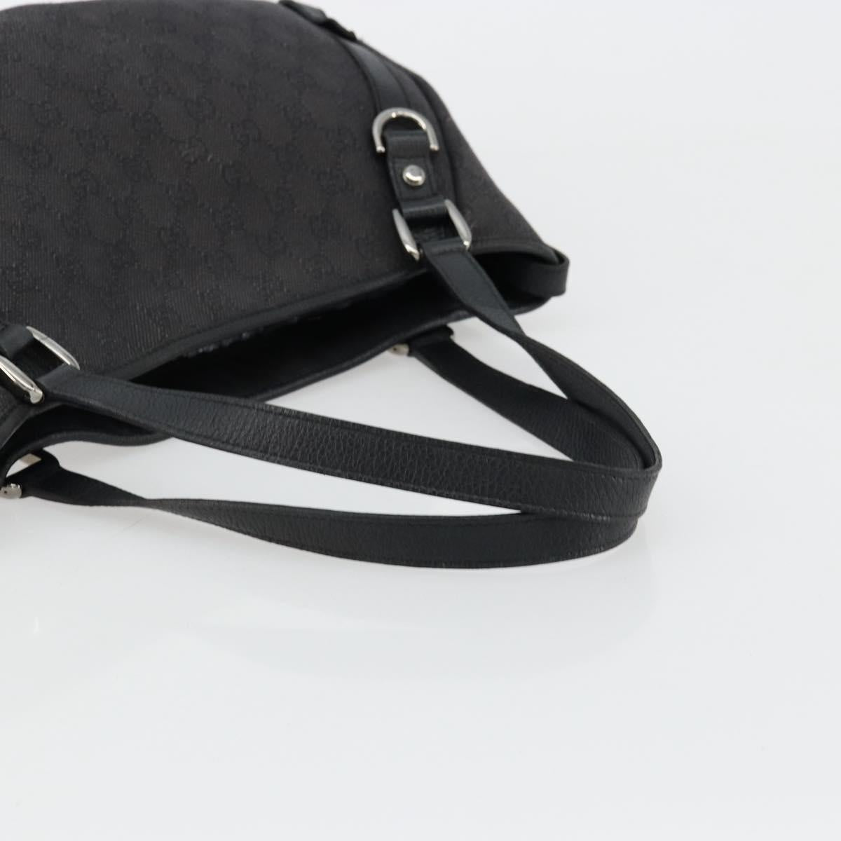 GUCCI GG Canvas Abbey Tote Bag Black Silver 293578 Auth 177025A