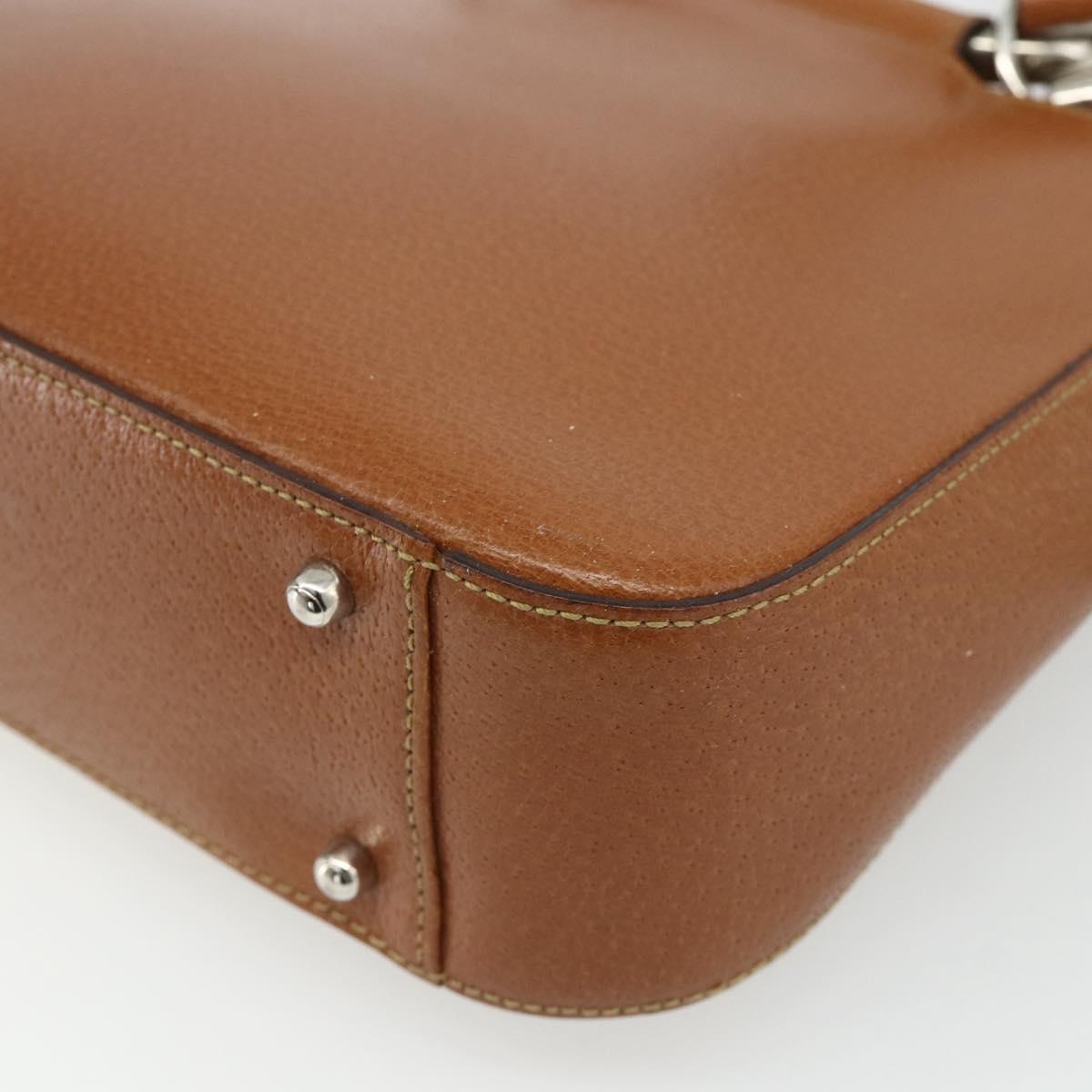 GUCCI Hand Bag Leather 2way Brown Silver 000 2058 0308 5 Auth 177030