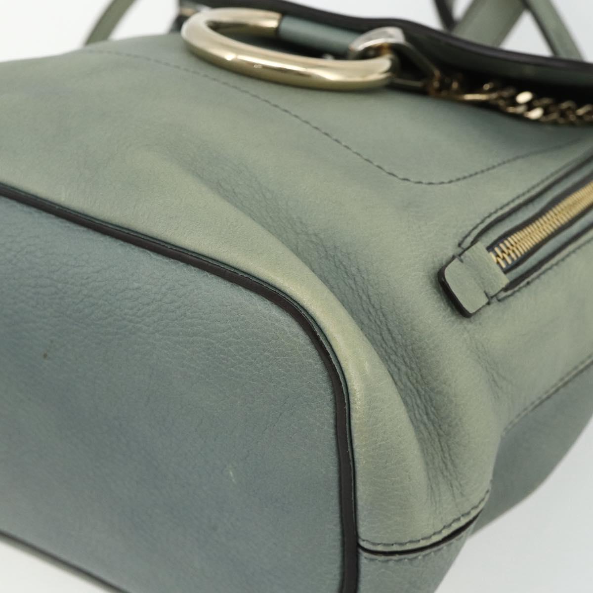 Chloe Fay Backpack Suede Leather 2way Gold Light green Auth 177032