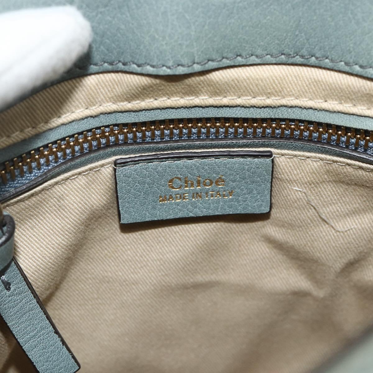 Chloe Fay Backpack Suede Leather 2way Gold Light green Auth 177032