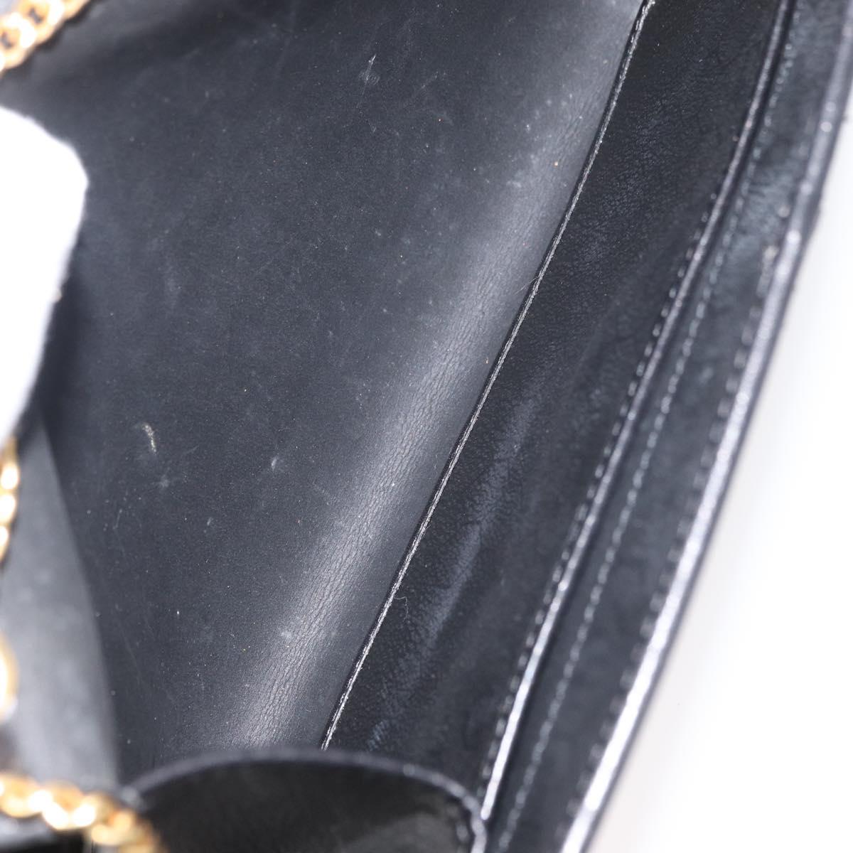 Christian Dior Honeycomb Canvas Shoulder Bag PVC Black Gold Auth 177041