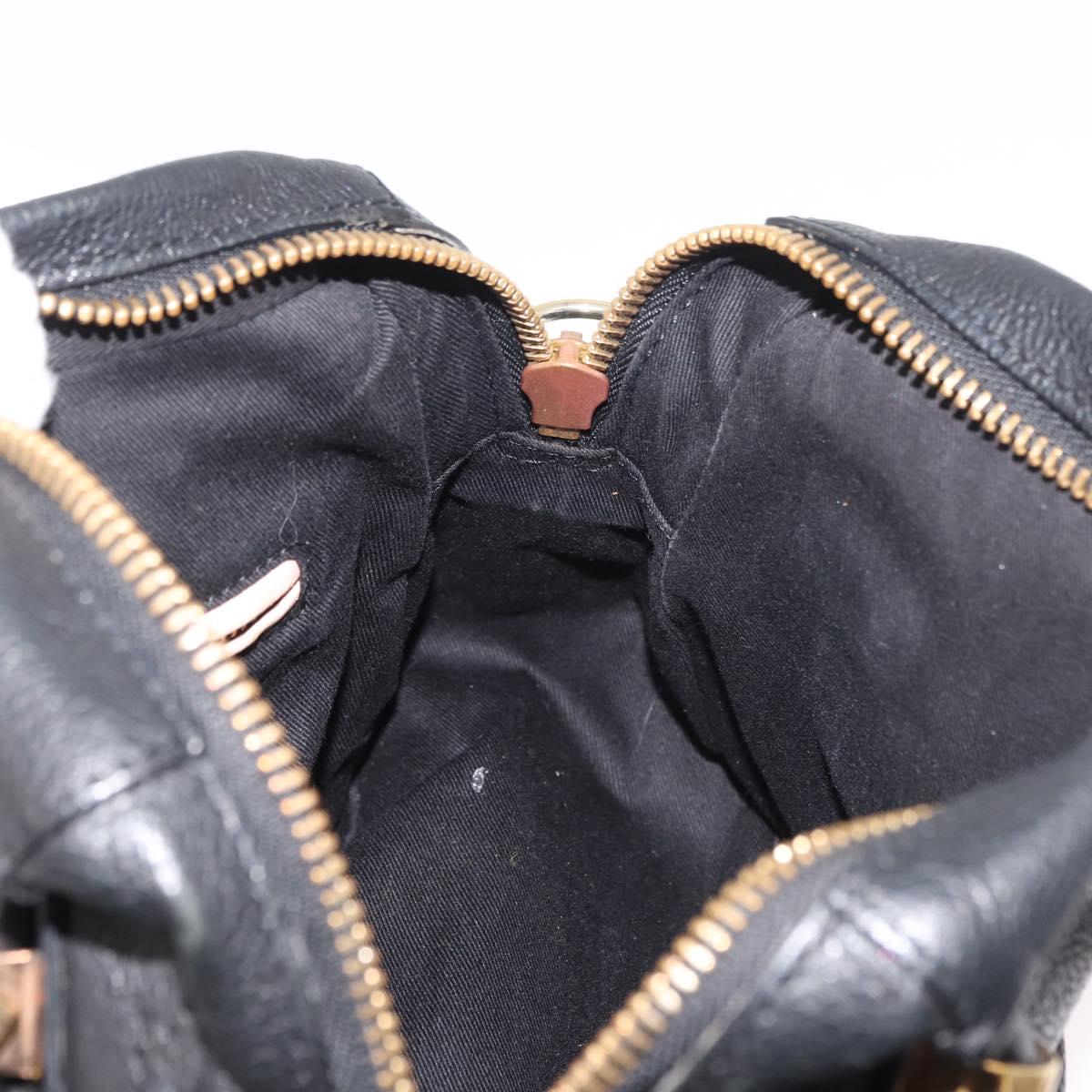 Chloe Paraty Hand Bag Leather 2way Black Gold Auth 177044A