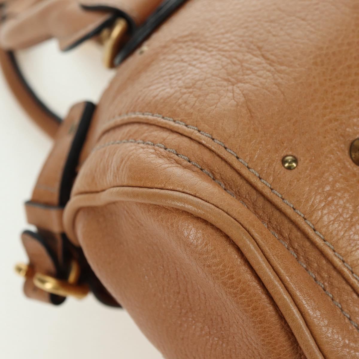 Chloe Paddington Hand Bag Leather Brown Silver gold Auth 177046SAV