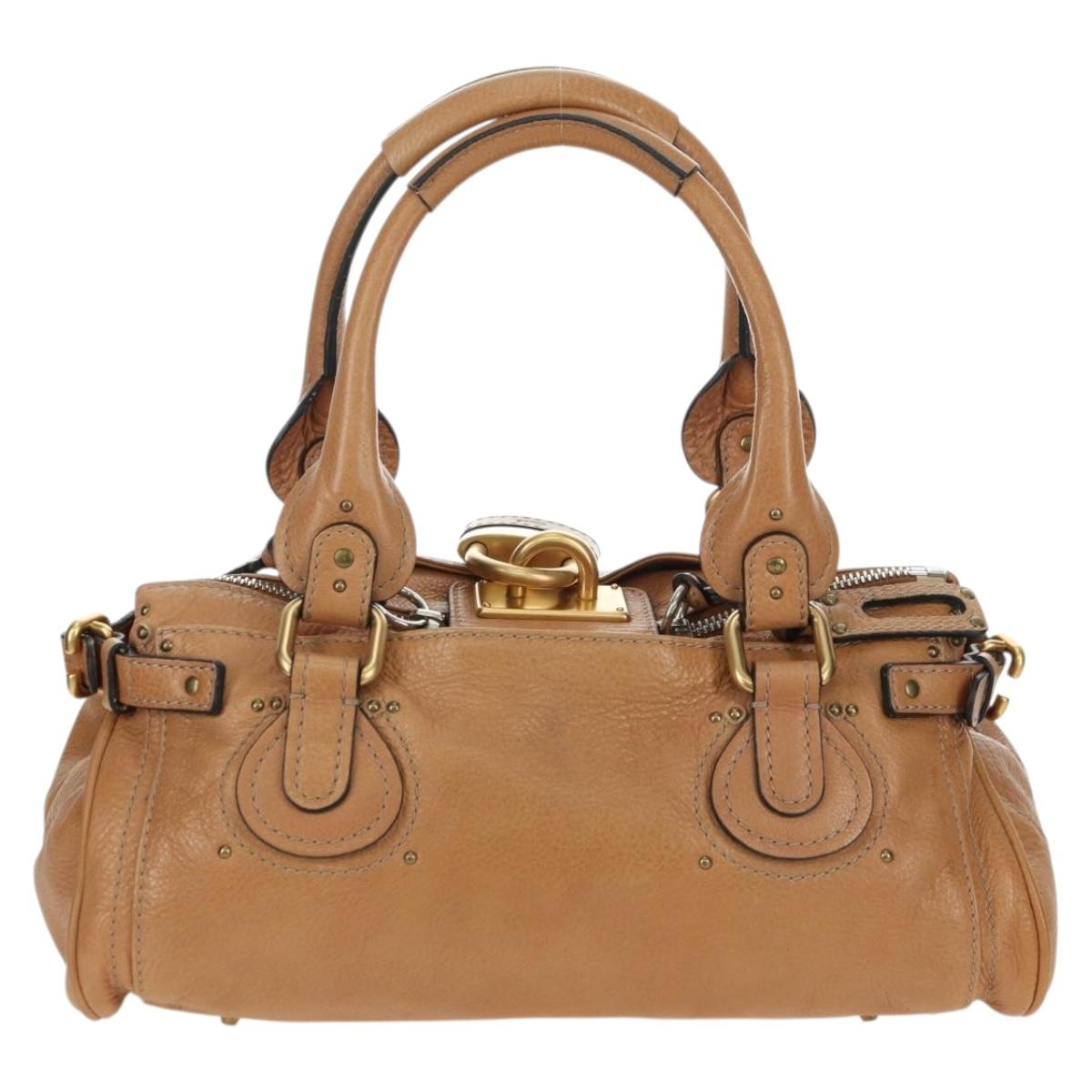 Chloe Paddington Hand Bag Leather Brown Silver gold Auth 177046SAV