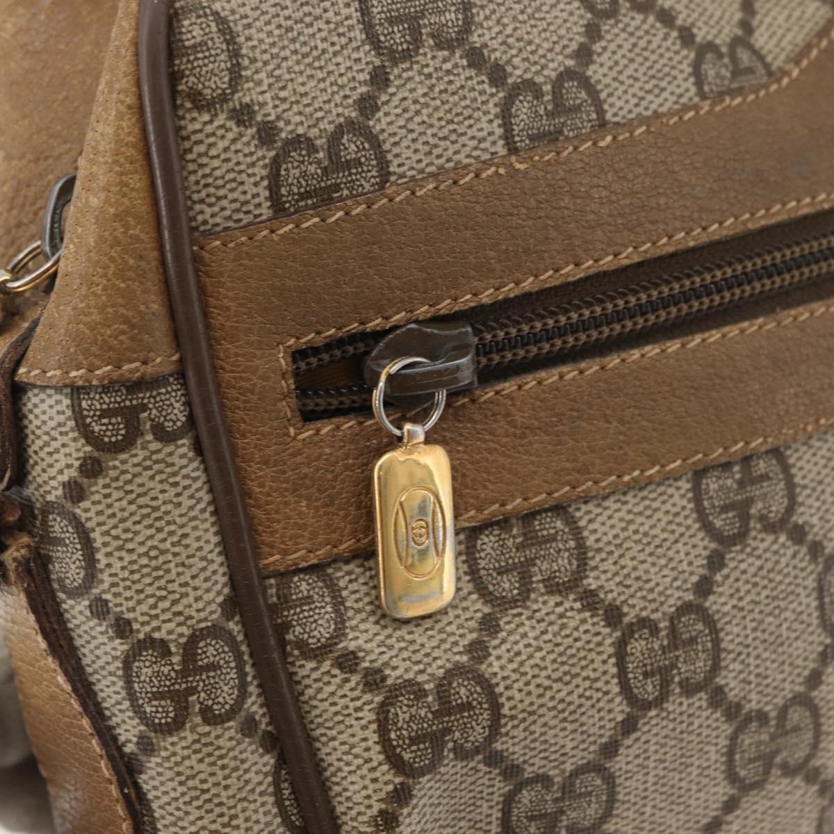 GUCCI GG Supreme Web Sherry Line Bag PVC Beige Gold 32 02 004 Auth 177053