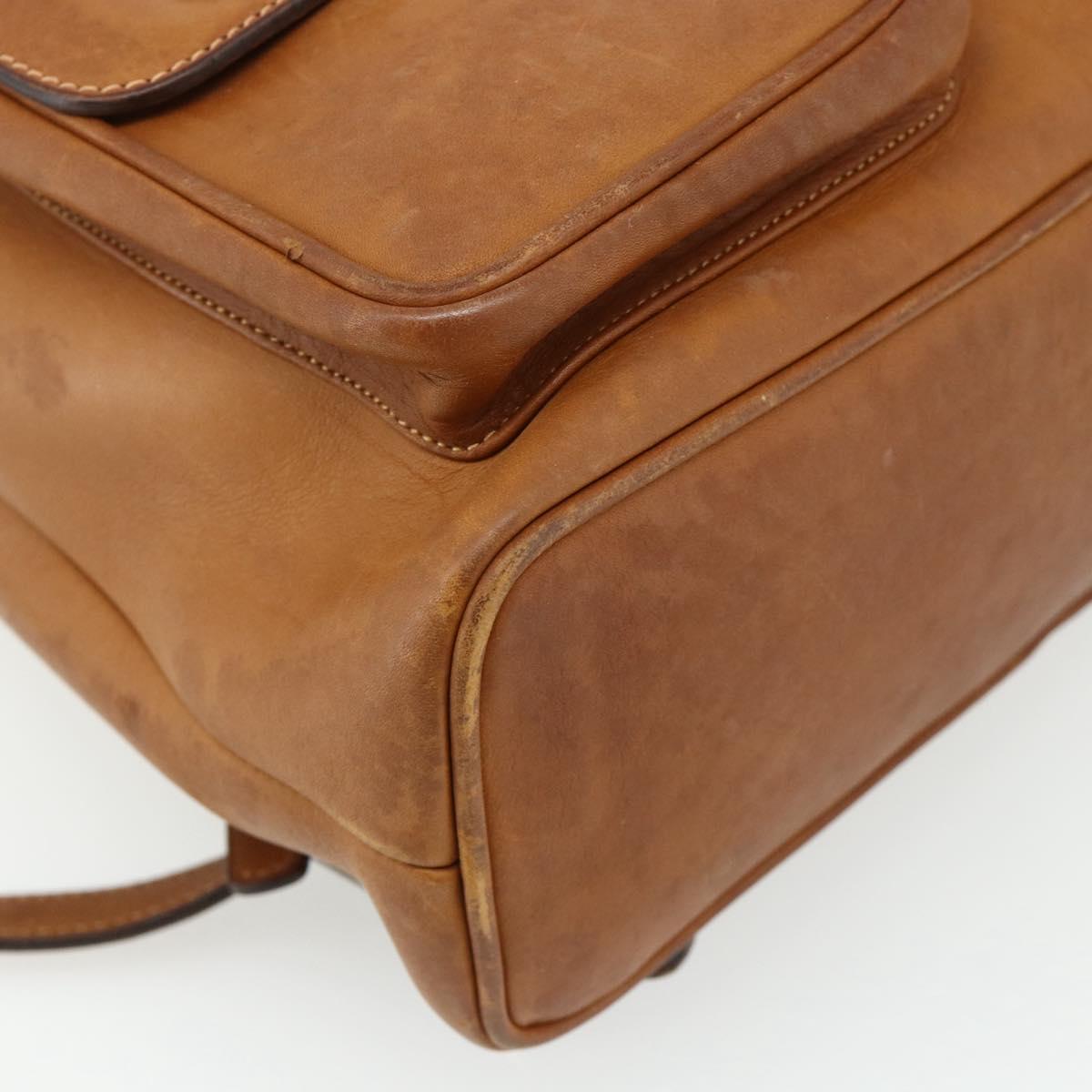 GUCCI Bamboo Backpack Leather Brown Gold 003 58 0016 Auth 177054
