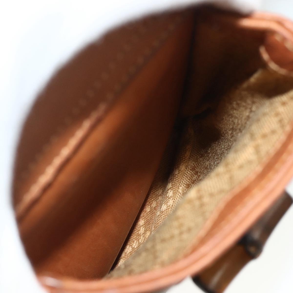 GUCCI Bamboo Backpack Leather Brown Gold 003 58 0016 Auth 177054