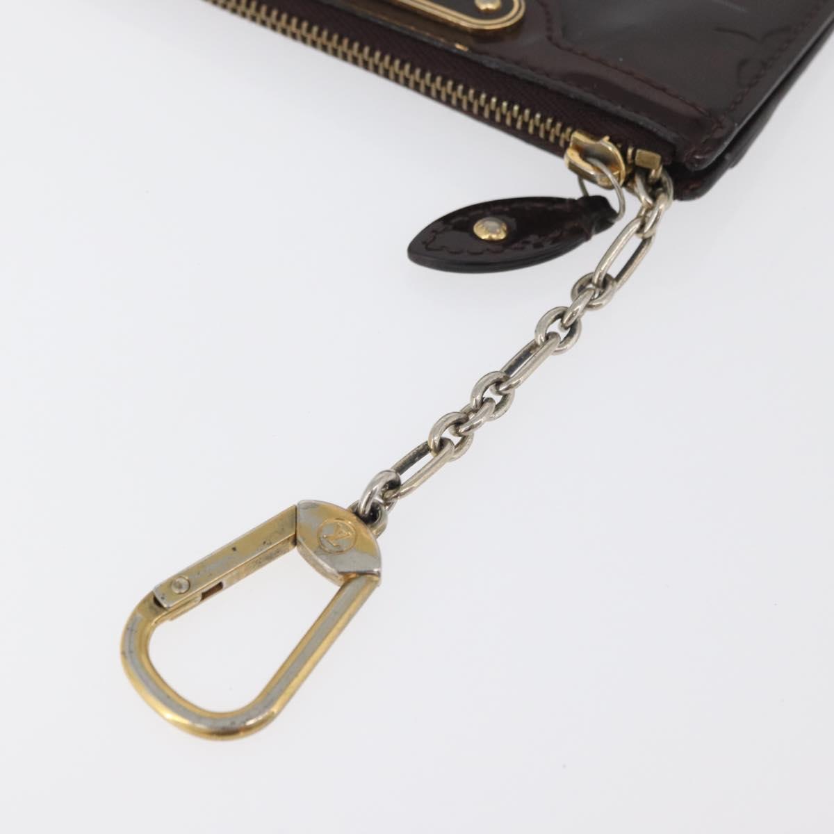 LOUIS VUITTON Vernis Pochette Cles NM Coin Purse Amarante M93557 LV Auth 177068