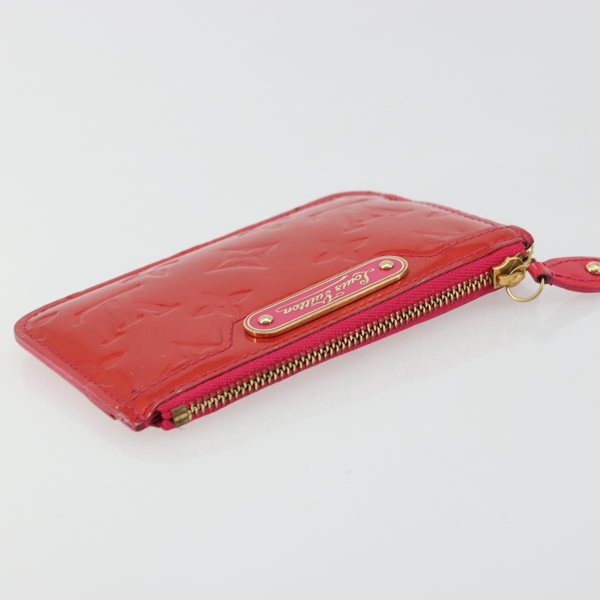 LOUIS VUITTON Vernis Pochette Cles NM Coin Purse Rose Pop M93637 LV Auth 177069