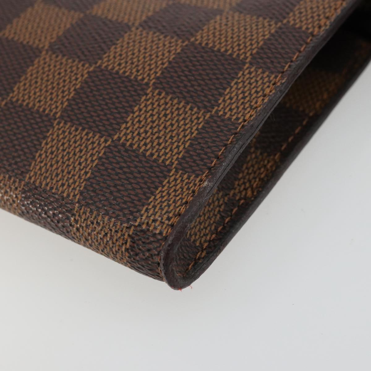 LOUIS VUITTON Damier Ebene Marais Pouch LV Auth 177071