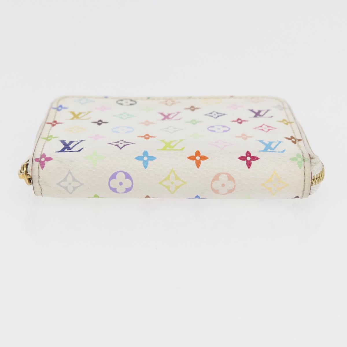 LOUIS VUITTON Monogram Multicolor Zippy Coin Purse White M93741 Auth 177072A