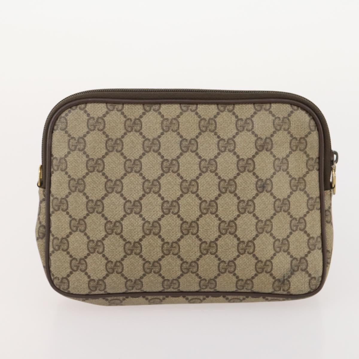 GUCCI GG Supreme Web Sherry Line Tote Bag PVC 3 Set Beige Auth 177075