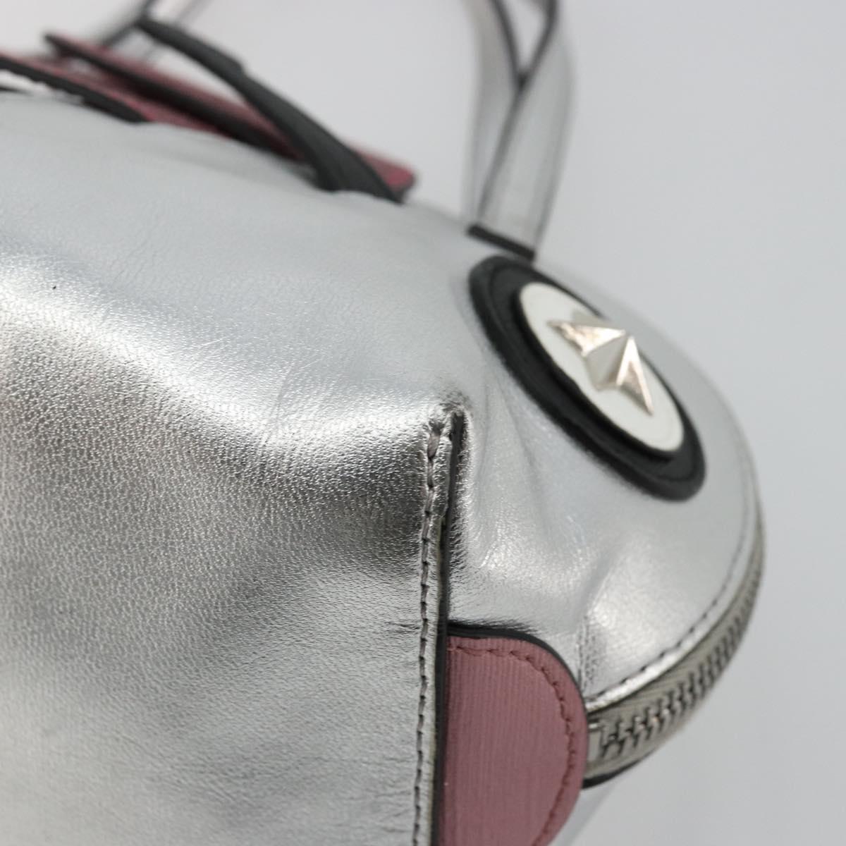 GUCCI Children's Hand Bag Leather Silver Auth 177083A