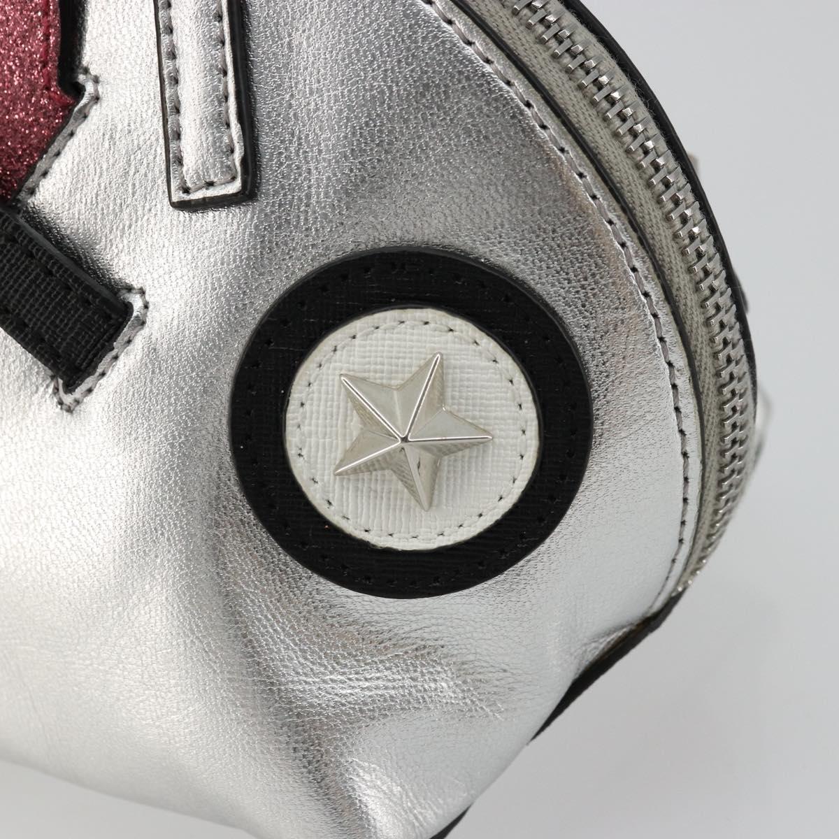 GUCCI Children's Hand Bag Leather Silver Auth 177083A