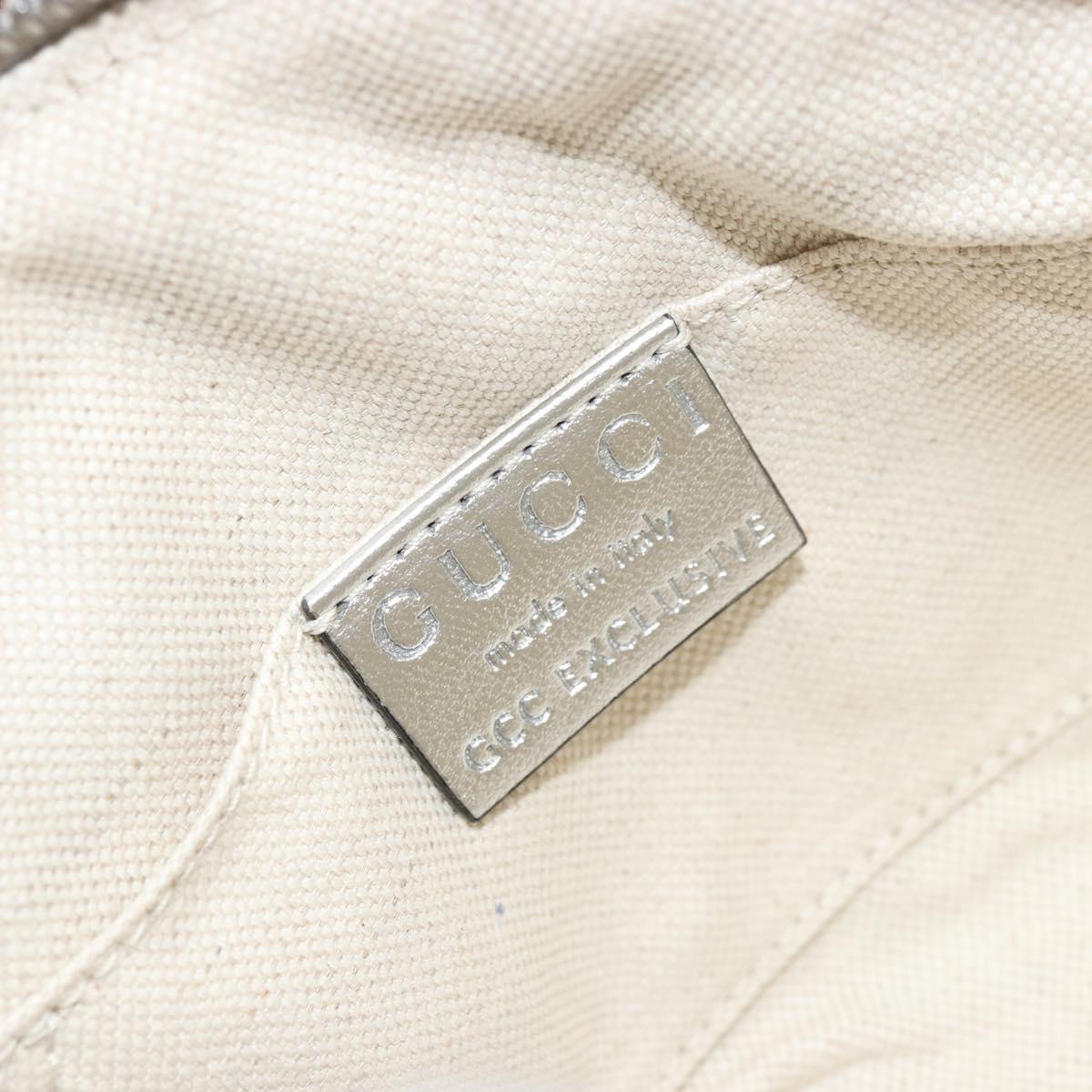 GUCCI Children's Hand Bag Leather Silver Auth 177083A