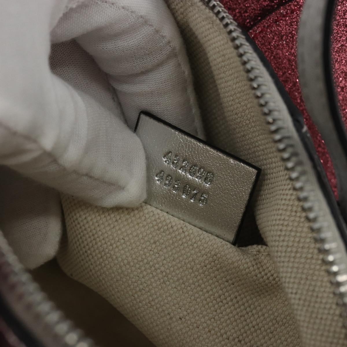 GUCCI Children's Hand Bag Leather Silver Auth 177083A