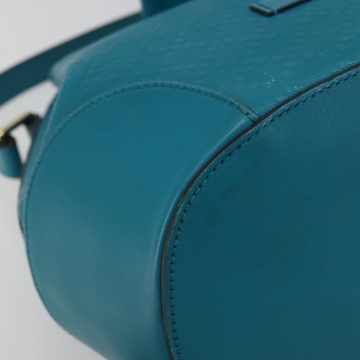 GUCCI Diamante Shoulder Bag Leather Blue Silver 354229 Auth 177084A