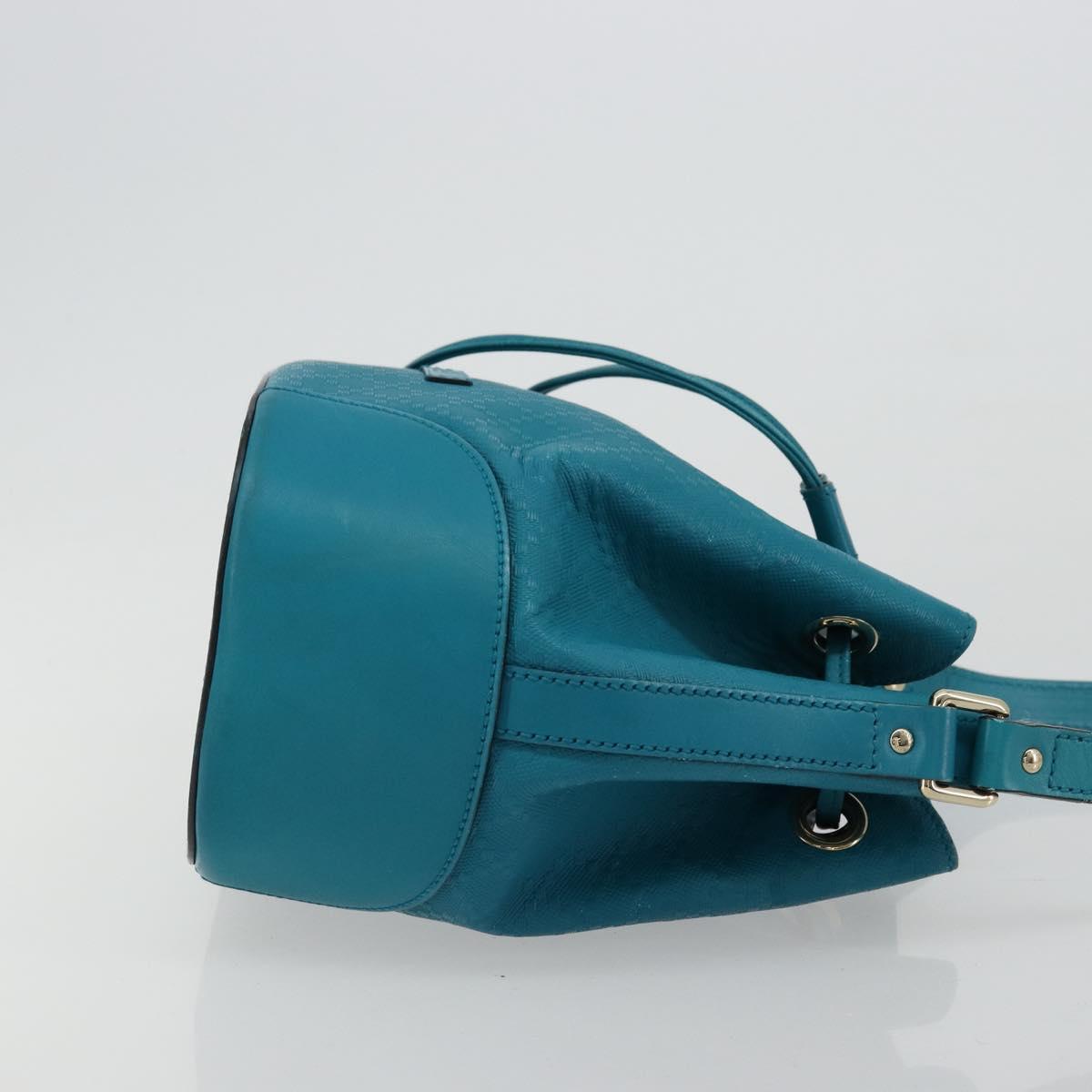 GUCCI Diamante Shoulder Bag Leather Blue Silver 354229 Auth 177084A