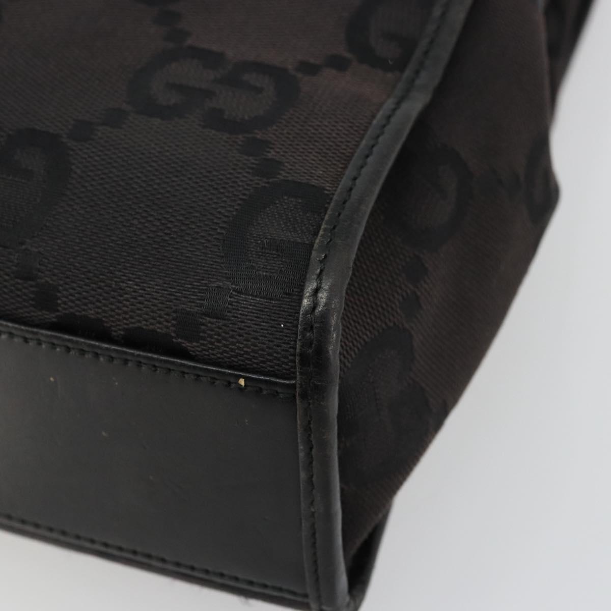 GUCCI GG Canvas Jackie Hand Bag Black Silver 002 1065 Auth 177085