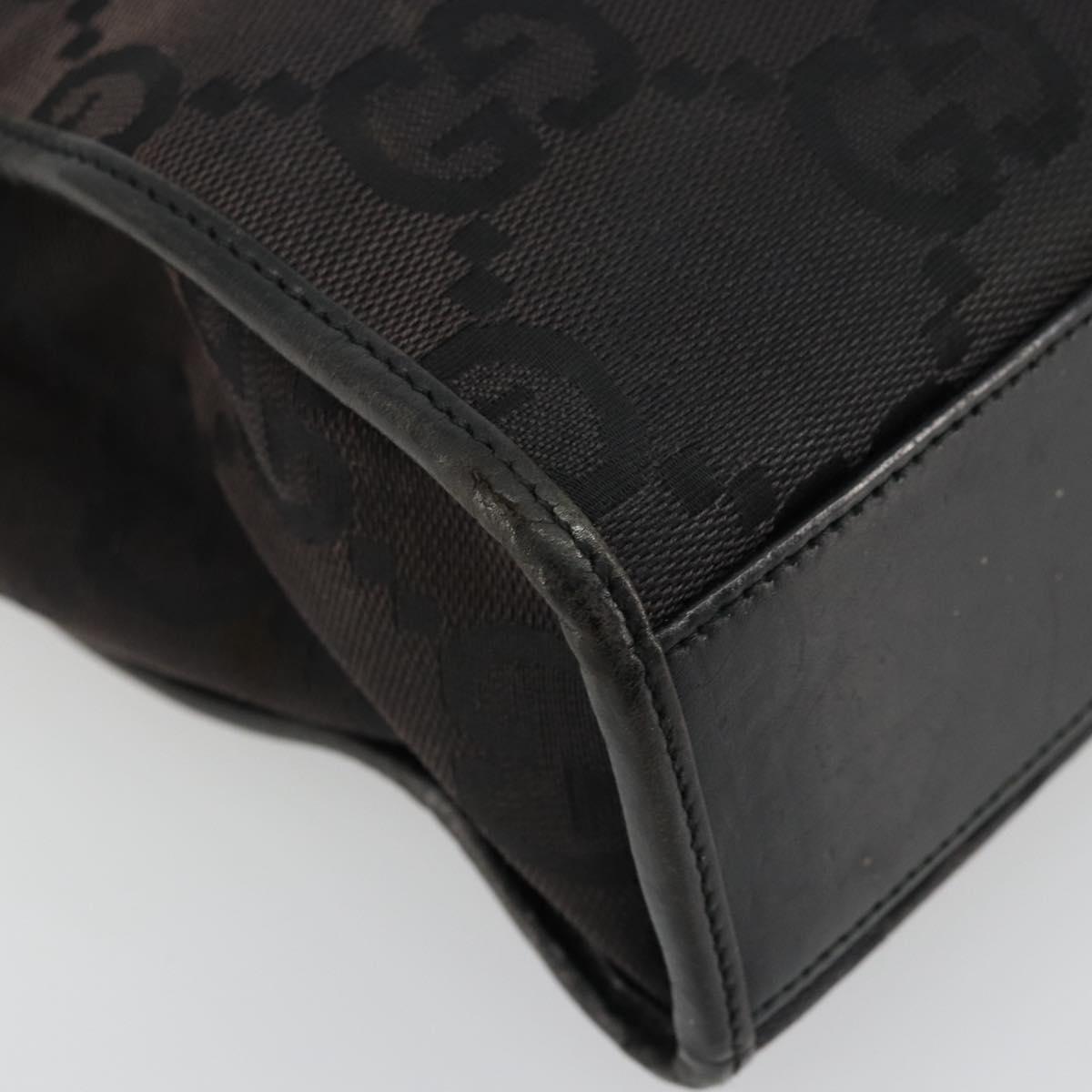 GUCCI GG Canvas Jackie Hand Bag Black Silver 002 1065 Auth 177085