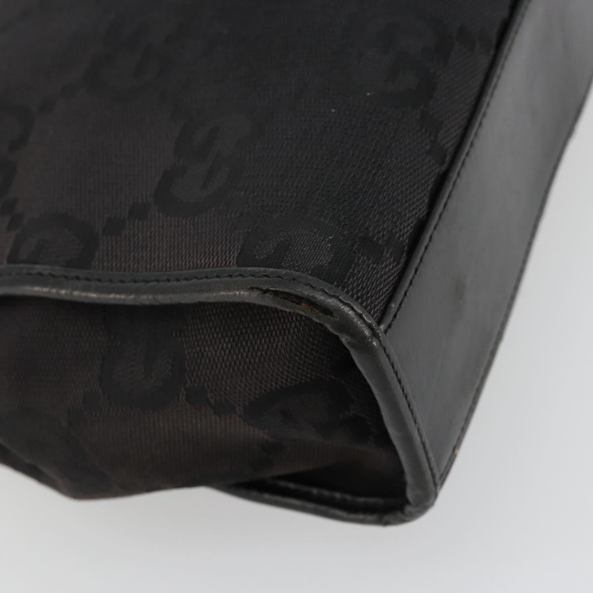 GUCCI GG Canvas Jackie Hand Bag Black Silver 002 1065 Auth 177085