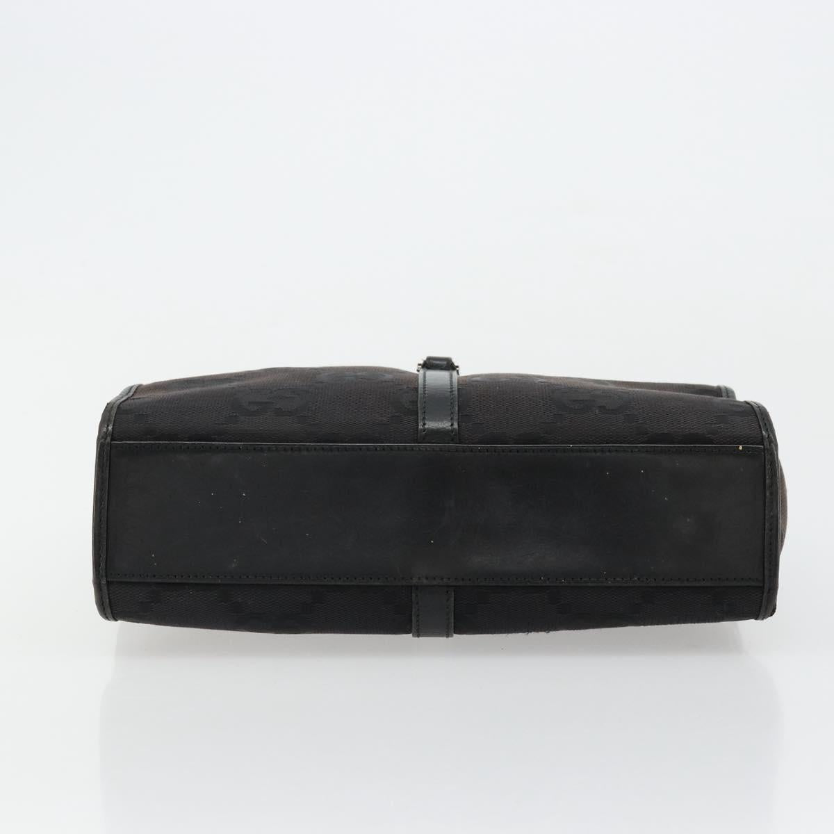 GUCCI GG Canvas Jackie Hand Bag Black Silver 002 1065 Auth 177085