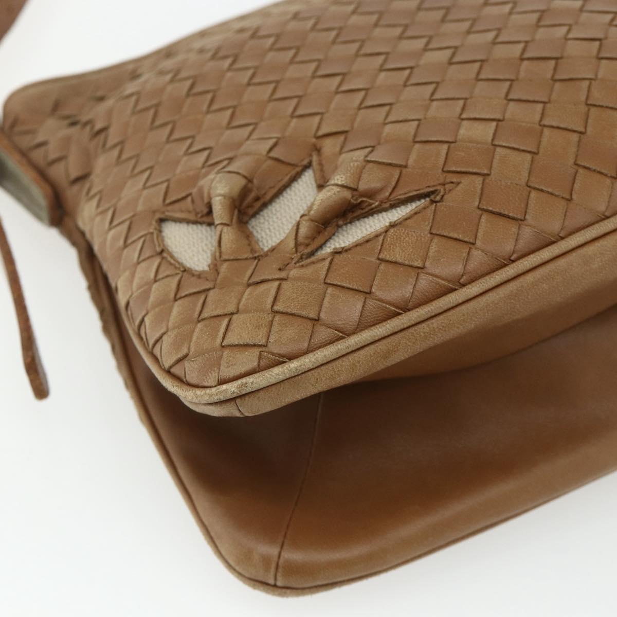 BOTTEGA VENETA INTRECCIATO Shoulder Bag Leather Beige 170022 Auth 177097