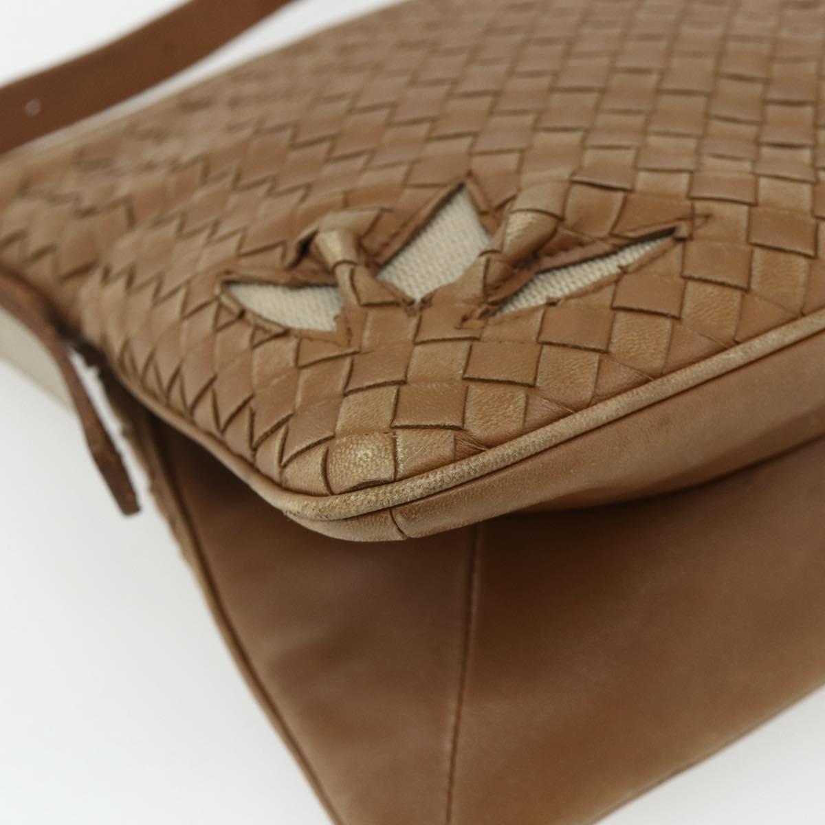 BOTTEGA VENETA INTRECCIATO Shoulder Bag Leather Beige 170022 Auth 177097
