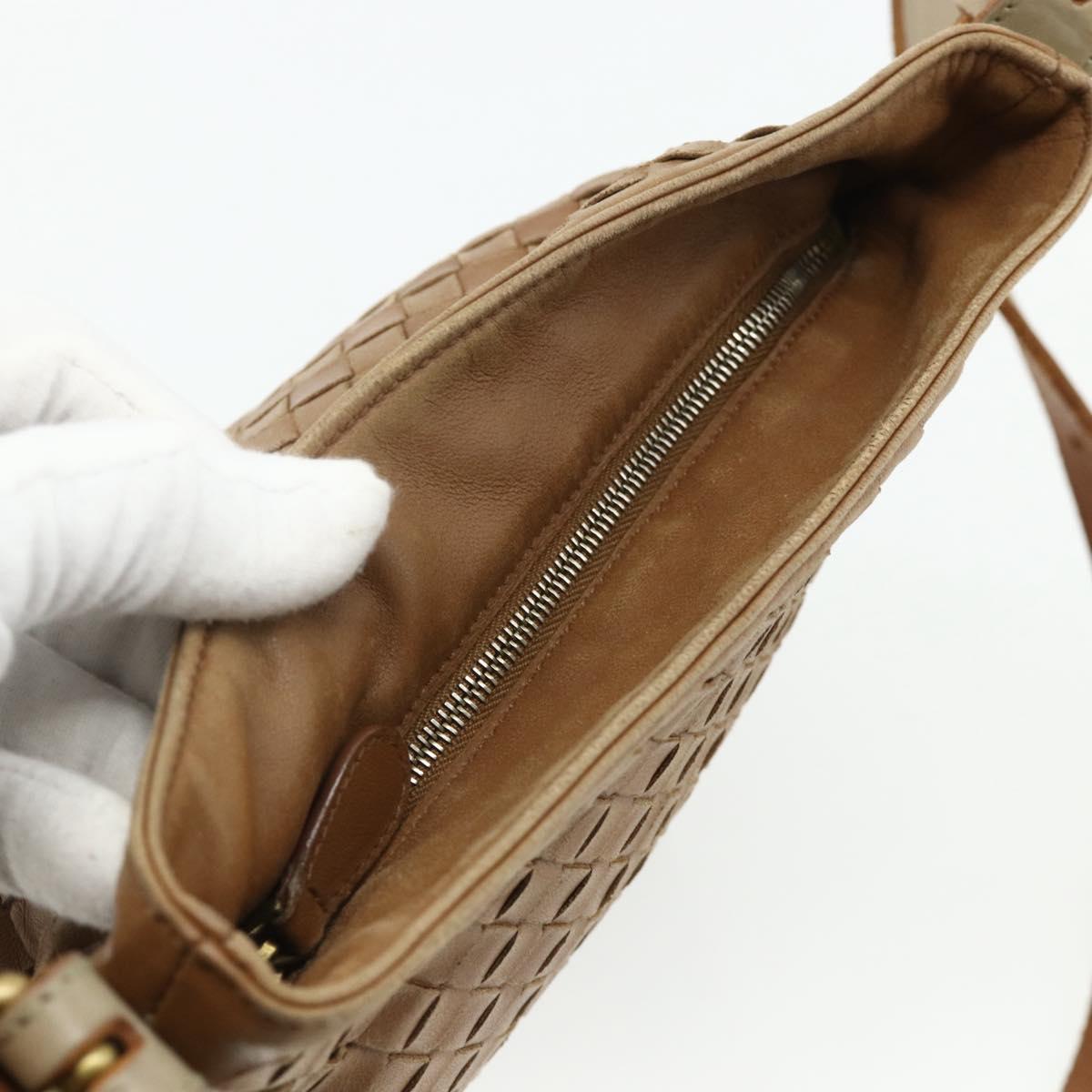 BOTTEGA VENETA INTRECCIATO Shoulder Bag Leather Beige 170022 Auth 177097