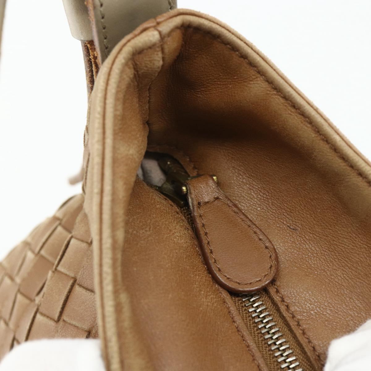 BOTTEGA VENETA INTRECCIATO Shoulder Bag Leather Beige 170022 Auth 177097