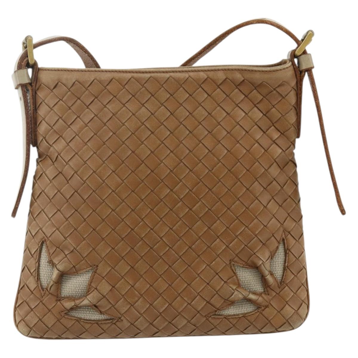 BOTTEGA VENETA INTRECCIATO Shoulder Bag Leather Beige 170022 Auth 177097