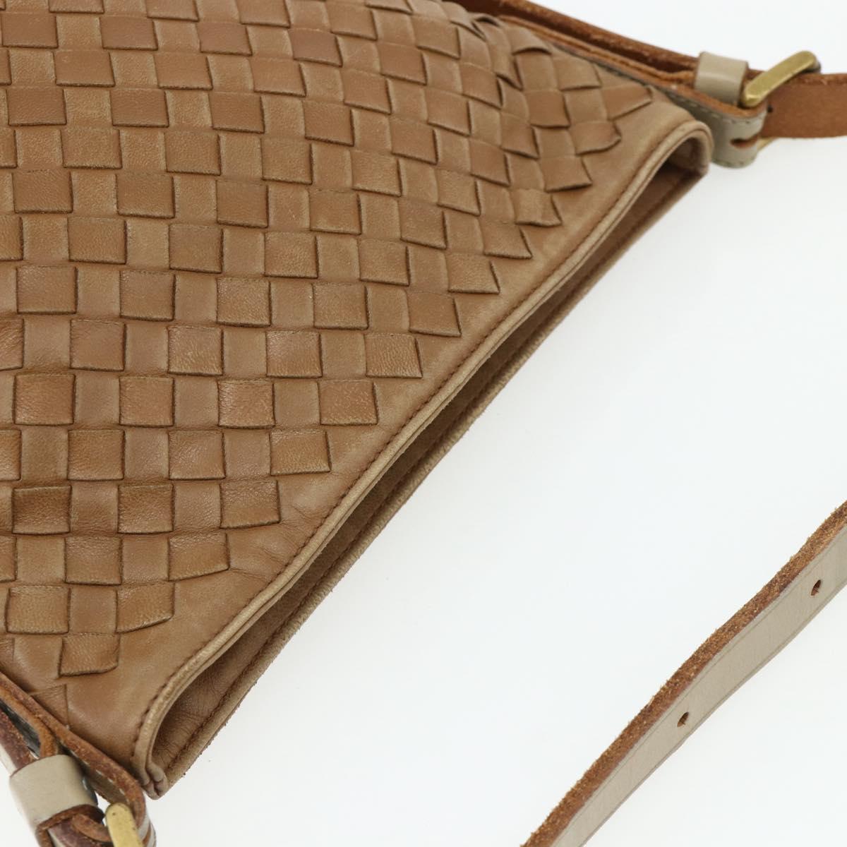 BOTTEGA VENETA INTRECCIATO Shoulder Bag Leather Beige 170022 Auth 177097