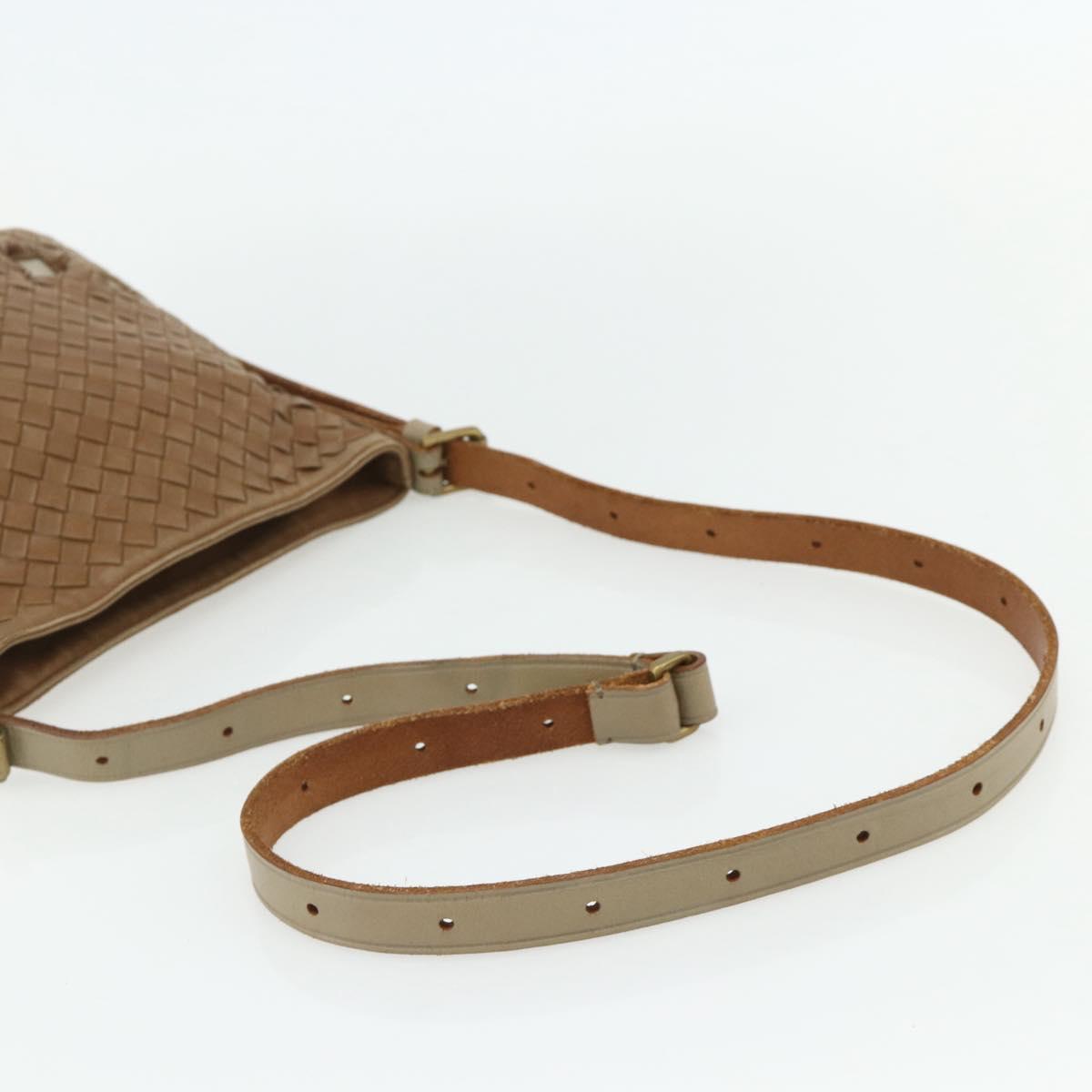 BOTTEGA VENETA INTRECCIATO Shoulder Bag Leather Beige 170022 Auth 177097