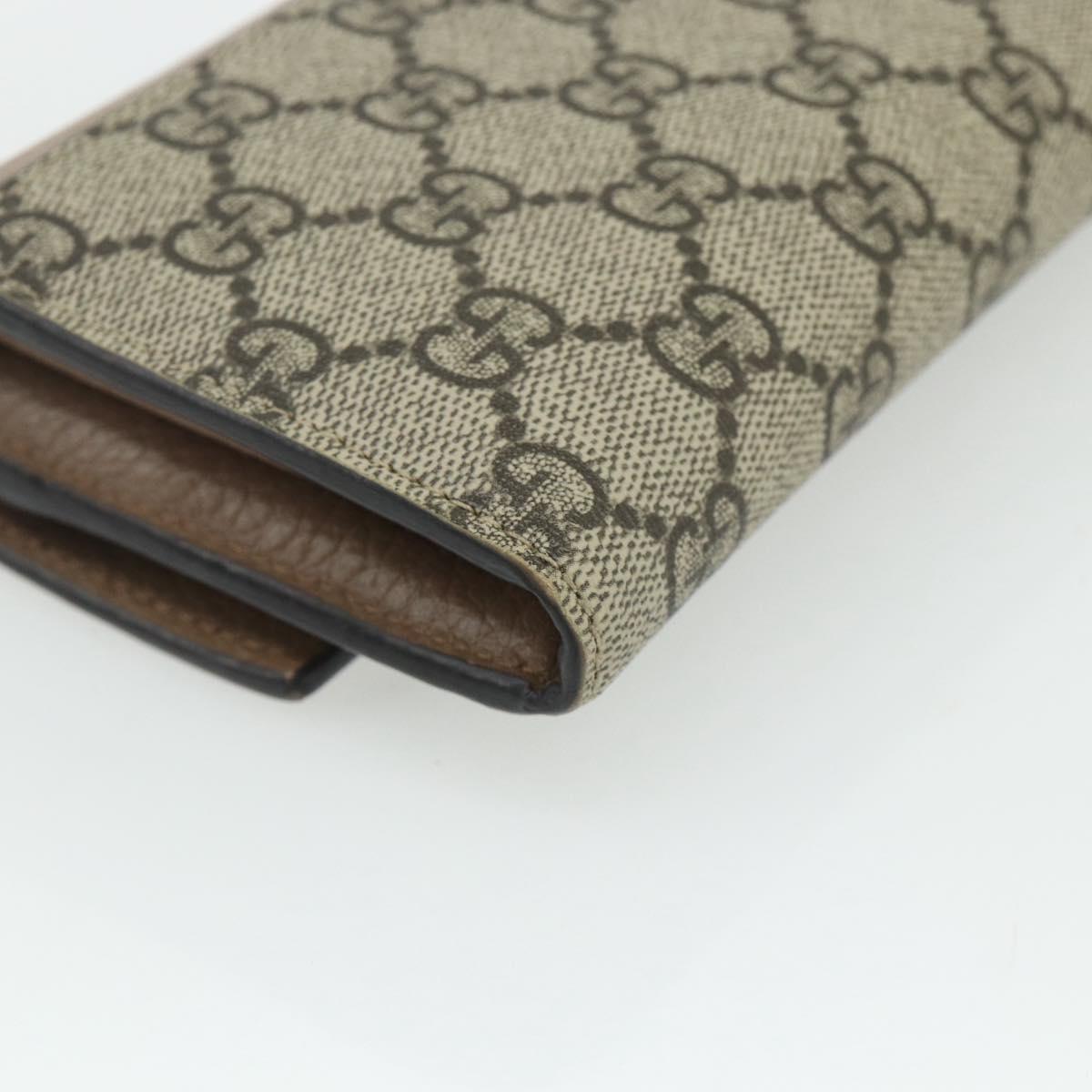 GUCCI GG Supreme Long Wallet PVC Beige Gold 456116 Auth 177101A