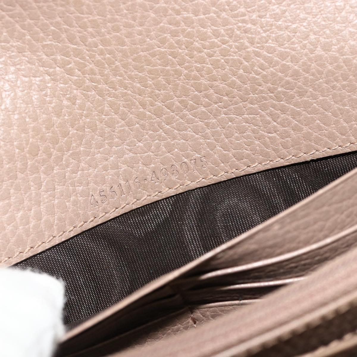 GUCCI GG Supreme Long Wallet PVC Beige Gold 456116 Auth 177101A