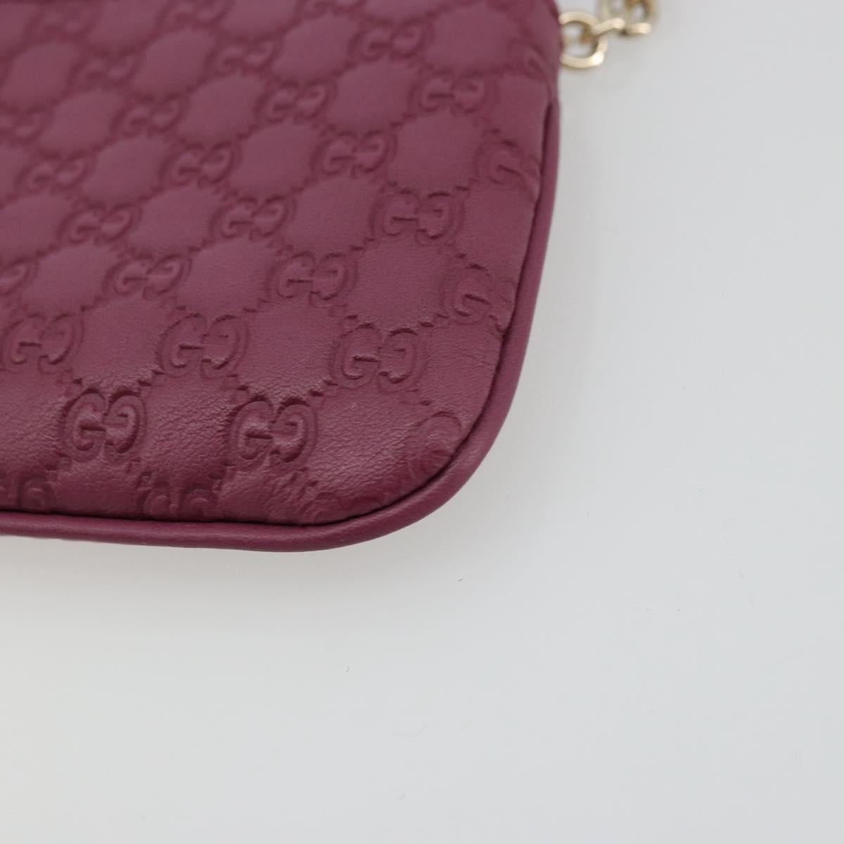 GUCCI Micro Guccissima Coin Purse Leather Purple Gold 233183 Auth 177104A