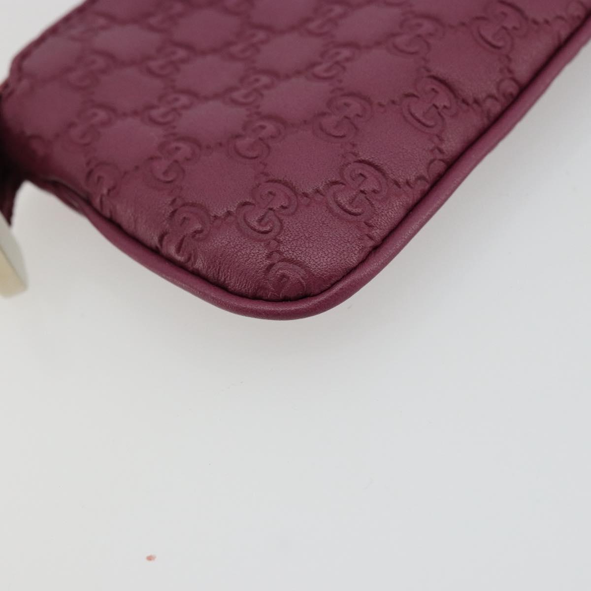 GUCCI Micro Guccissima Coin Purse Leather Purple Gold 233183 Auth 177104A