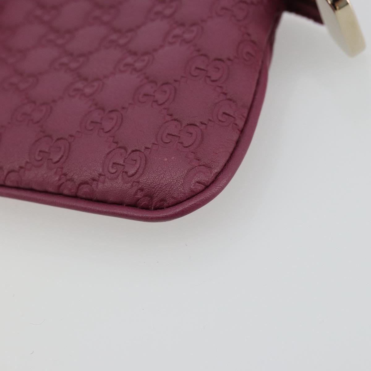 GUCCI Micro Guccissima Coin Purse Leather Purple Gold 233183 Auth 177104A