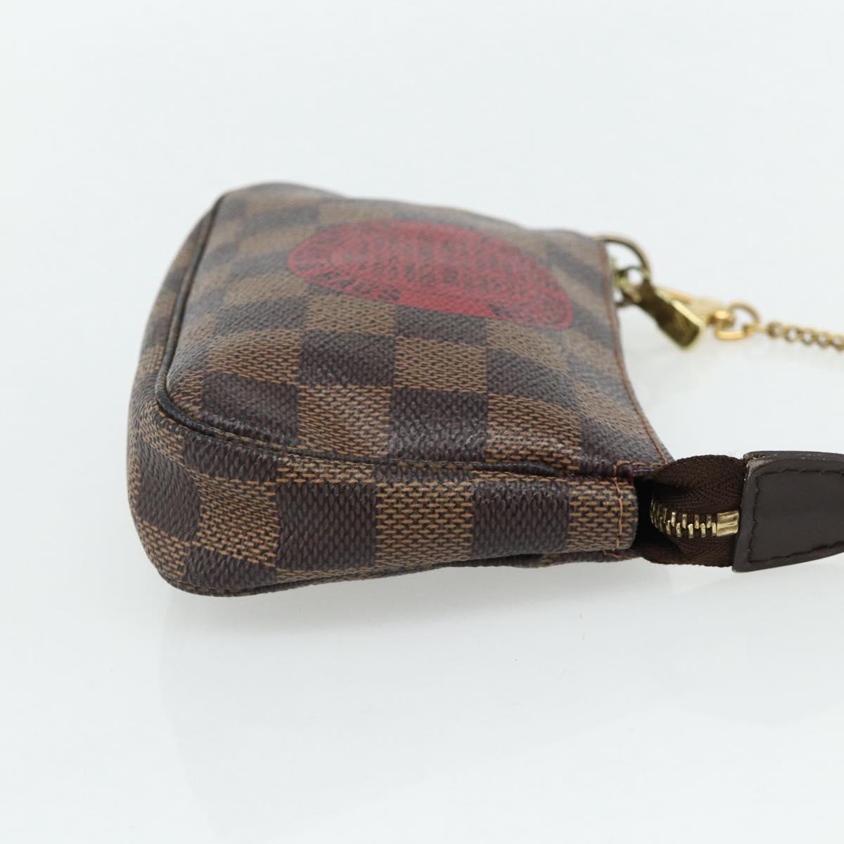 LOUIS VUITTON Damier Ebene T&B Mini Pochette Accessoires N58011 LV Auth 177106A
