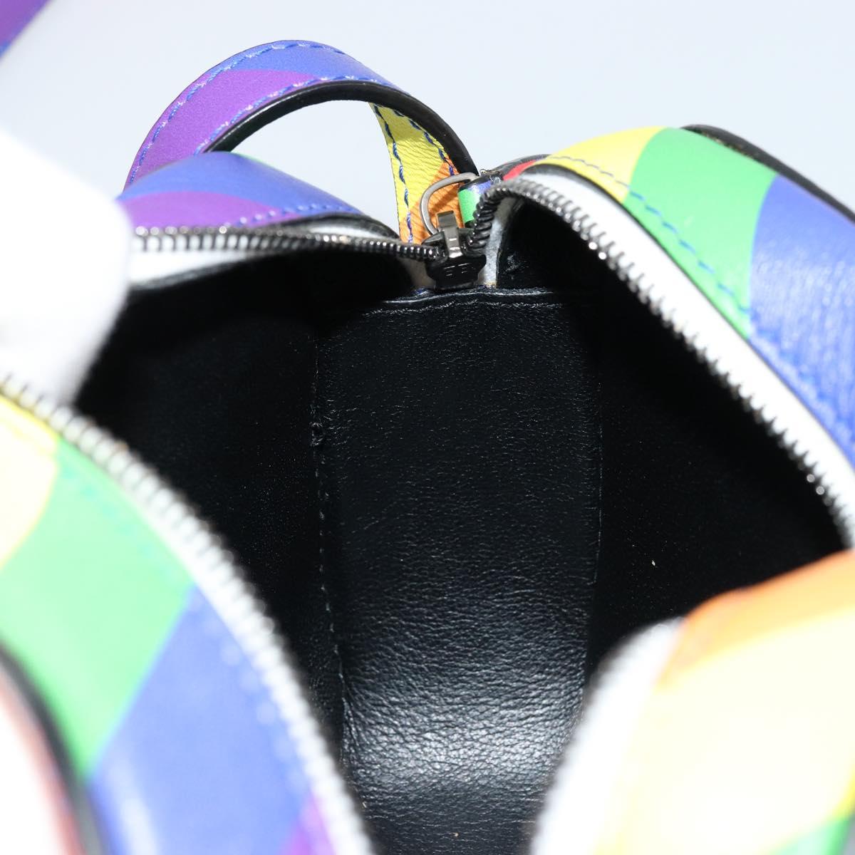 BALENCIAGA Ville Shoulder Bag Leather Multicolor Silver Auth 177109A