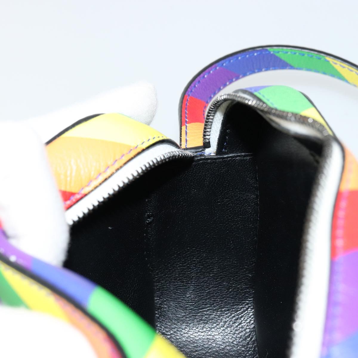 BALENCIAGA Ville Shoulder Bag Leather Multicolor Silver Auth 177109A