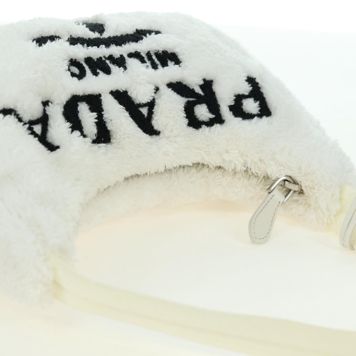 PRADA Hand Bag Pile White Silver Auth 177111M