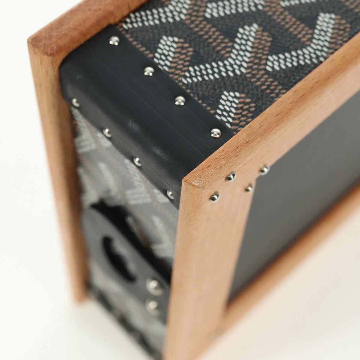 GOYARD Herringbone Food Bowl PVC Brown Auth 177113SV