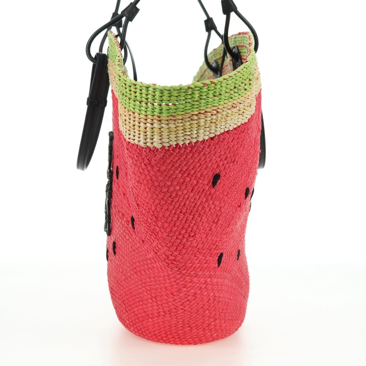 LOEWE Watermelon Tote Bag Raffia 2way Red Auth 177114SAV