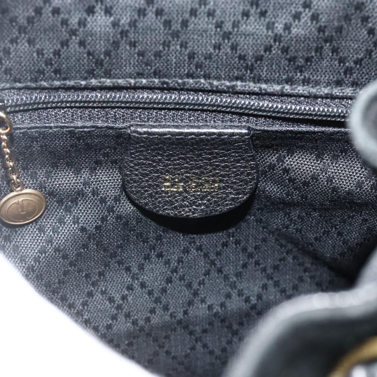 GUCCI Bamboo Backpack Suede Black Gold 003 2034 0030 Auth 177116