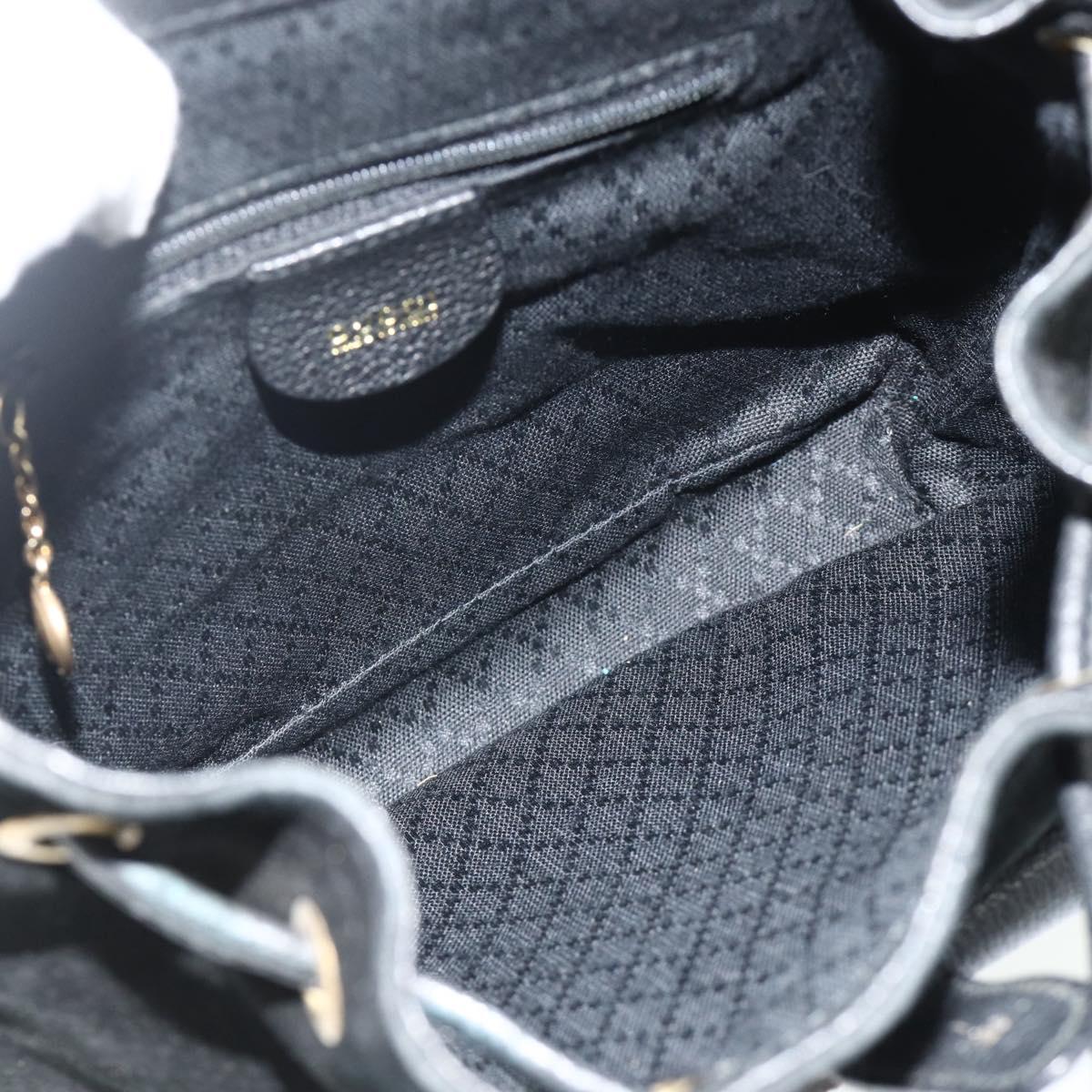GUCCI Bamboo Backpack Suede Black Gold 003 2034 0030 Auth 177116